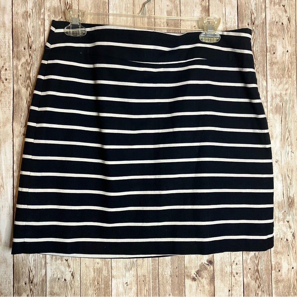 Banana Republic Size 10‎ Lined Striped Business Casual Skirt Navy White